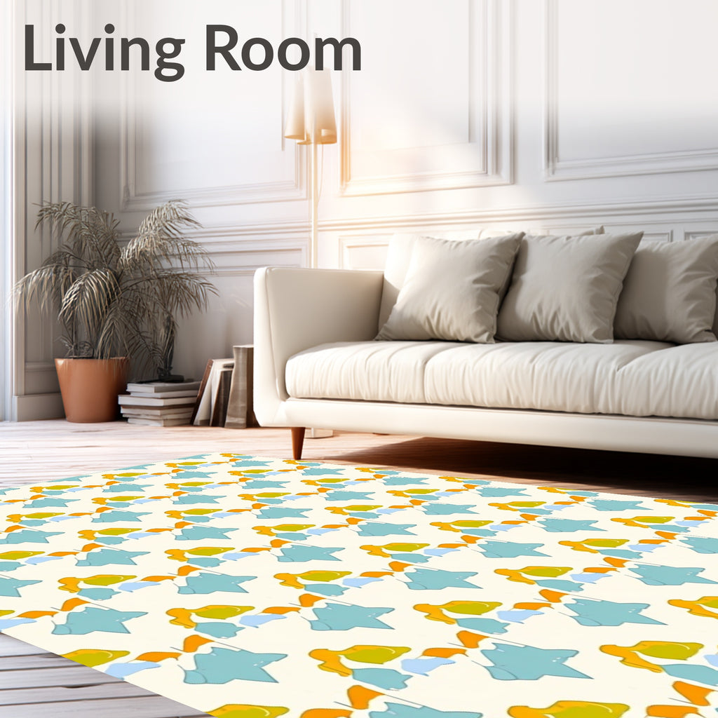 Retro Abstract Shape Mosaic Rug