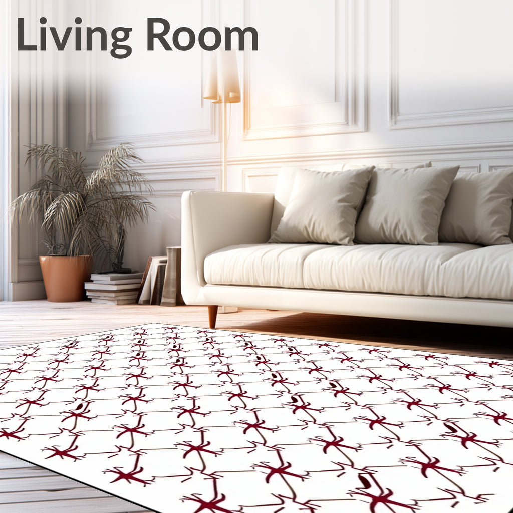 Muted Crimson Diamond Lattice Rug