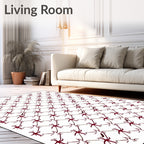 Muted Crimson Diamond Lattice Rug
