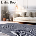 Bold Black White Optical Illusion Rug