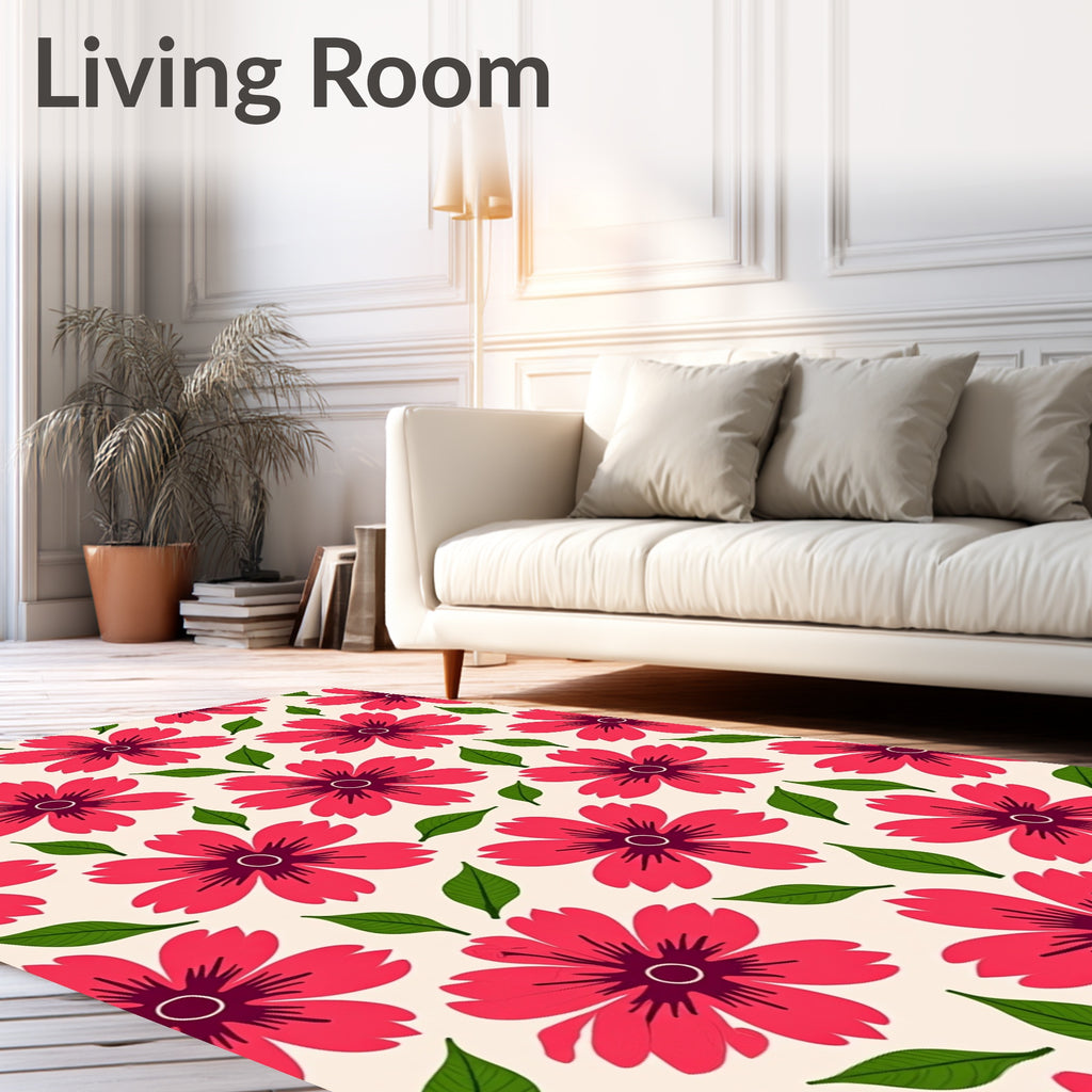 Crimson Blossom Garden Repeat Rug