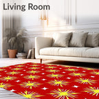 Red Yellow Starburst Medallion Rug