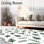 Deep Green Pine Sprigs Scattered Rug