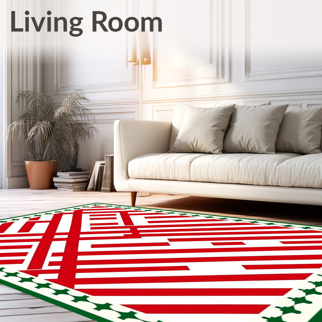 Bold Red Intersecting Lines Rug