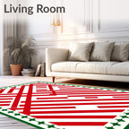Bold Red Intersecting Lines Rug