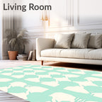 Mint And Cream Geometric Overlay Rug
