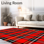 Classic Red Black Yellow Tartan Plaid Rug