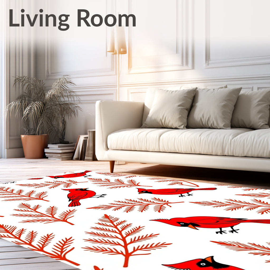 Red Cardinal Branch Repeat Rug