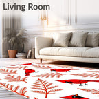 Red Cardinal Branch Repeat Rug