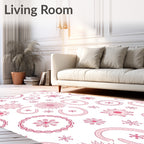 Pink Daisy and Snowflake Medley Rug