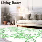 Whimsical Green Koi Swirl Rug