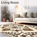 Earthy Tones Floral Crest Rug