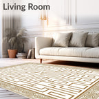 Golden Maze Border Rug
