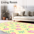 Pink Watercolor Heart Branch Collection Rug
