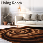 Earthy Brown Swirl Layers Rug