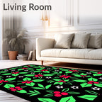 Holiday Holly Berry Foliage Rug