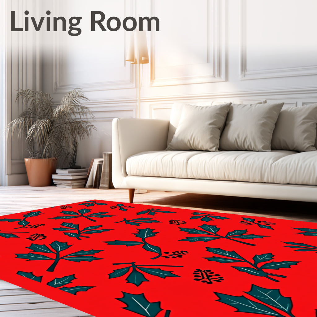 Bold Red Holly Berry Collection Rug