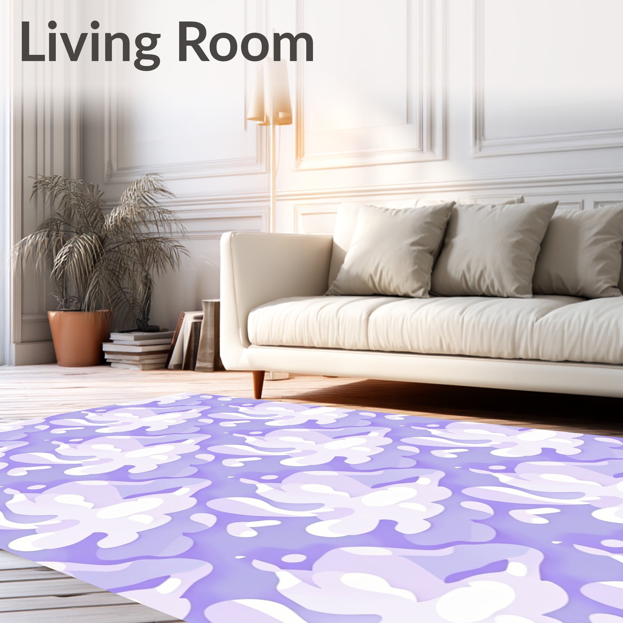 Soft Lavender Abstract Splash Rug