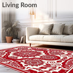 Crimson Petal Symmetry Central Bloom Rug