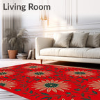 Crimson Garden Floral Medallion Rug