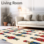 Red Blue Soldier Soldier Collage Rug