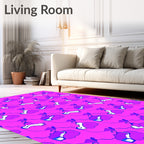 Vibrant Pink Purple Organic Flow Rug