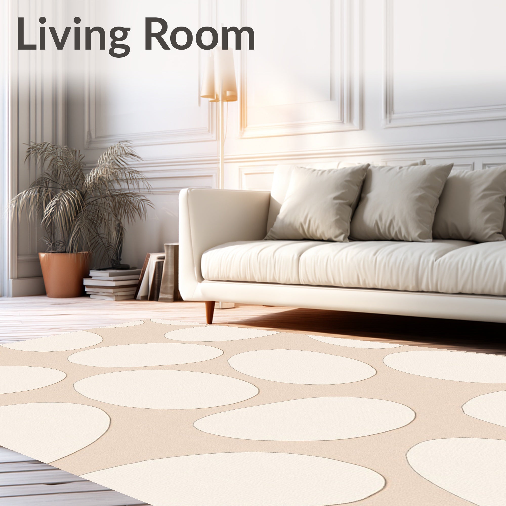 Natural Beige Organic Pebble Rug