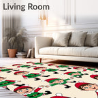 Festive Christmas Elf Repeating Pattern Rug