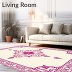 Vibrant Magenta Colonial Medallion Rug