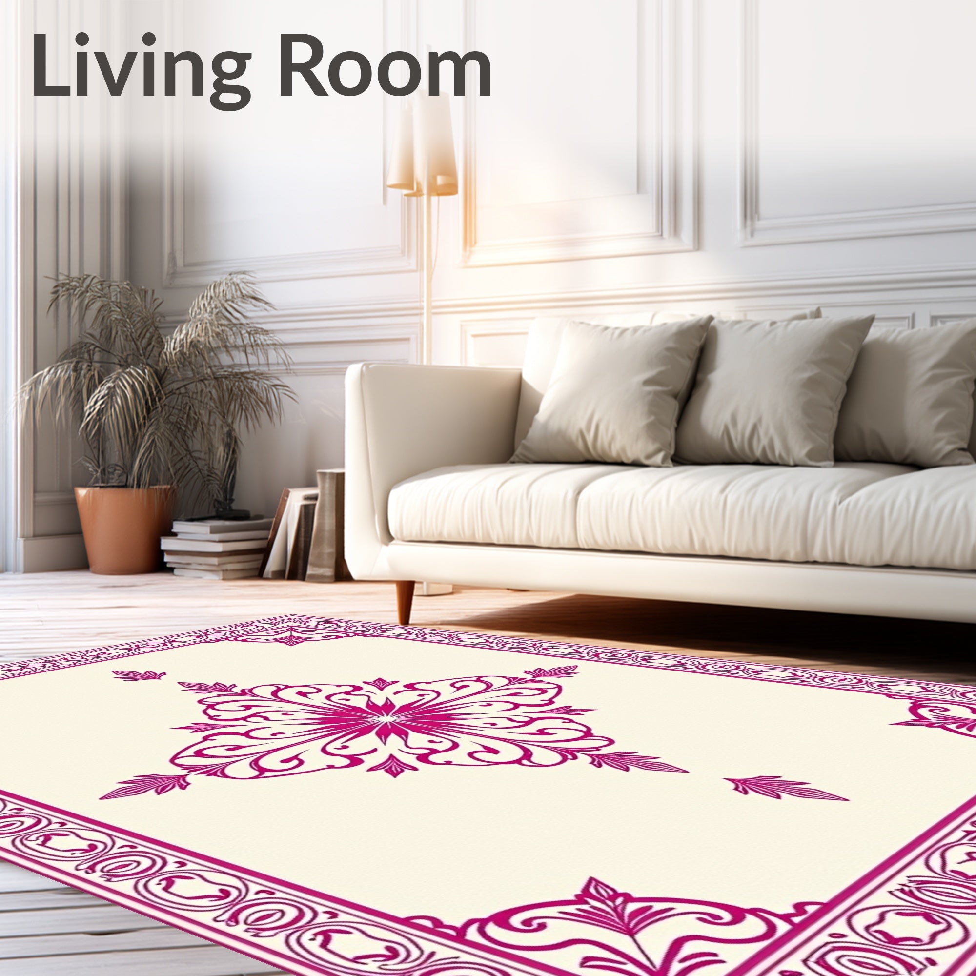 Vibrant Magenta Colonial Medallion Rug