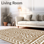 Bold Geometric Bronze Abstract Rug