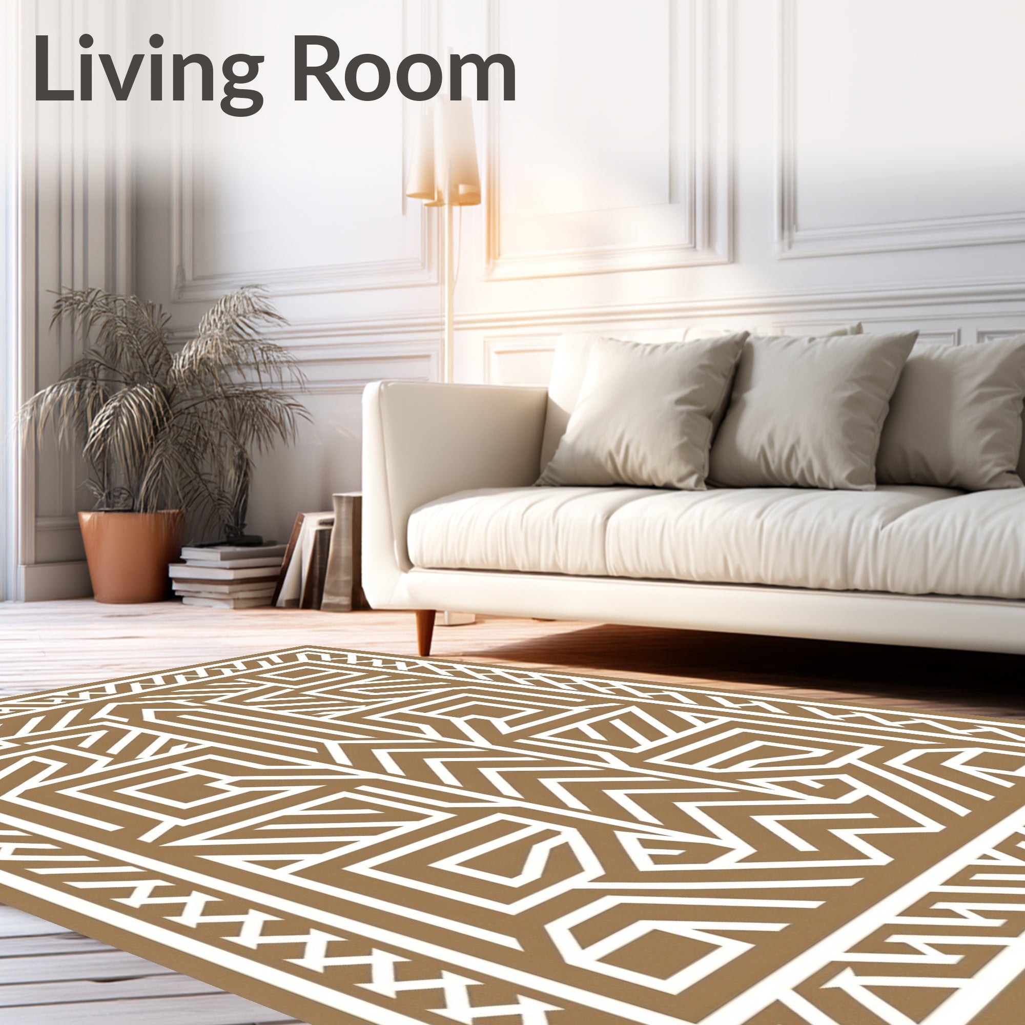 Bold Geometric Bronze Abstract Rug