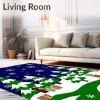 Winter Snow Forest Evergreen Gifts Rug
