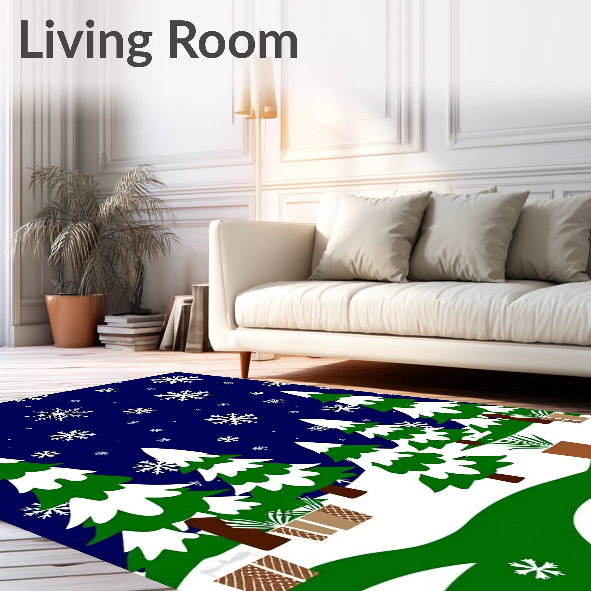 Winter Snow Forest Evergreen Gifts Rug