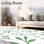Emerald Green Leafy Vine Art Rug