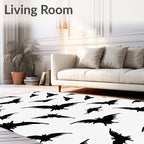 Black Bat Silhouette Scatter Rug