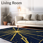 Golden Sunburst Starry Night Rug