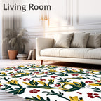 Rich Scarlet Berry Botanical Whimsical Rug