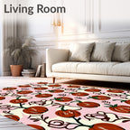 Whimsical Pumpkin Vine Pink Rug