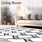 Black White Broken Chevron Rug