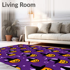 Spooky Halloween Jack-o-lantern Witch Hat Rug
