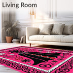 Menacing Black Crowned Figure Snowflakes Rug