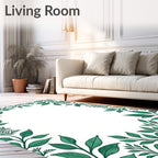 Emerald Green Leafy Vine Border Rug