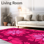 Magneta Pink Floral Mandala Rug