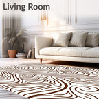 Brown Swirl Wood Grain Abstract Rug