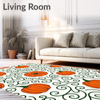 Autumn Orange Pumpkin Swirls Rug