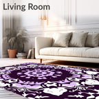 Plum Lilac Floral Medallion Rug