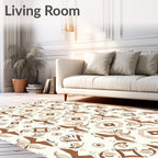 Earthy Tan Geometric Tribal Sun Rug