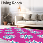 Vibrant Fuchsia Snowflake Medallion Rug