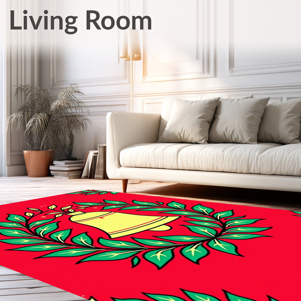 Red Yellow Bell Laurel Wreath Rug